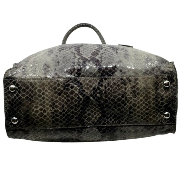 MICHAEL KORS~Hamilton~SPECIAL EDITION GRAY PYTHON LEATHER LARGE SATCHEL BAG - Picture 4 of 5